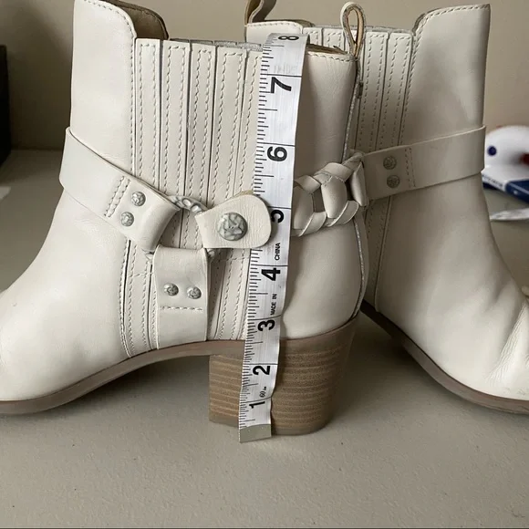 Sam Edelman Dalma Biker Bootie Ivory  Leather 8.5 - Picture 5 of 13